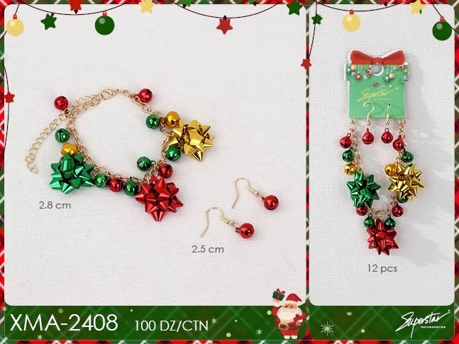 Jewelry- Xmas Bracelet Jingle Bell Bracelet XMA-2408 (12pc pack)