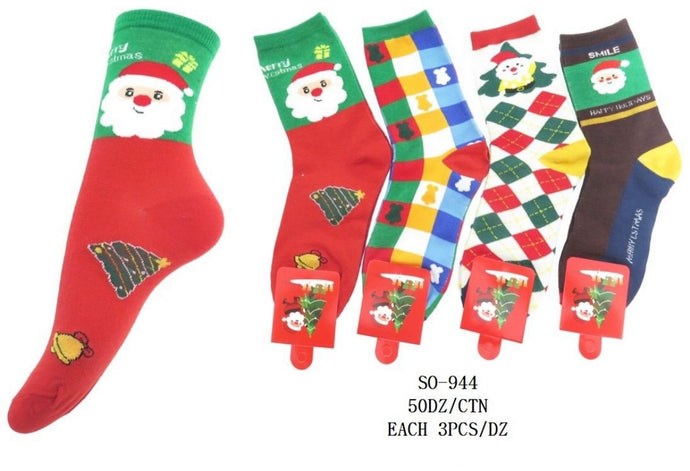 Novelties-Christmas High Socks SO-944 (12pc pack)