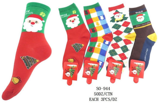 Novelties-Christmas High Socks SO-944 (12pc pack)