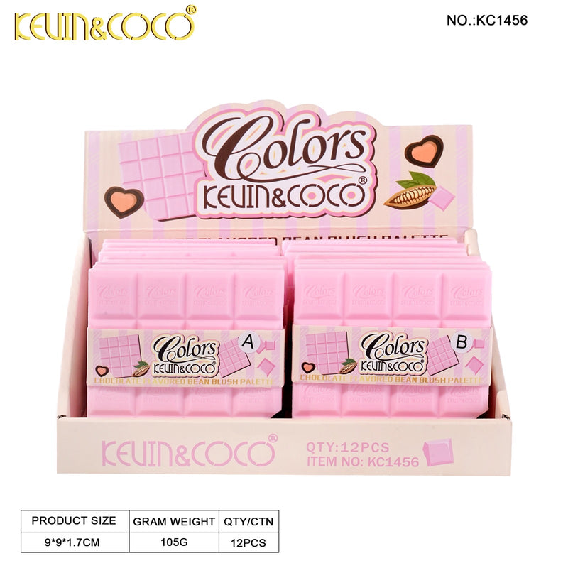 Load image into Gallery viewer, Face-Kevin&amp;Coco Pink Chocolate Bar Blush Palette KC1456 ($2.25 each, 12pc Display)
