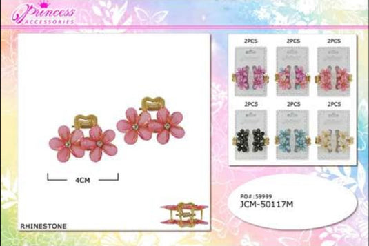 Hair-Little Flowers Metal Jaw Hair Clip JCM-50117M (12pc pack)