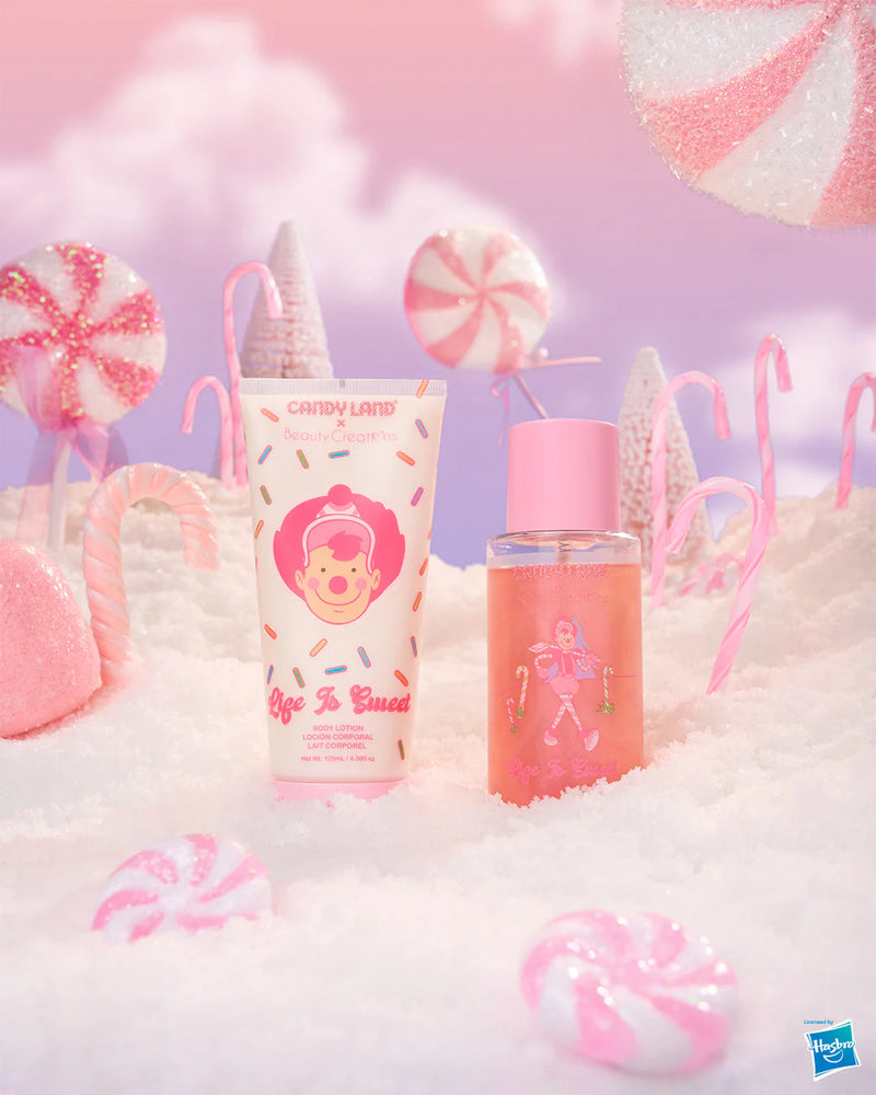 Load image into Gallery viewer, Skincare- Beauty Creations x Candyland Life Is Sweet Shimmer Body Lotion And Mist Set #CL-BLMS ($7 each, 4pc bundle)
