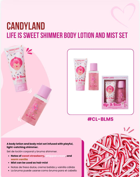 Skincare- Beauty Creations x Candyland Life Is Sweet Shimmer Body Lotion And Mist Set
