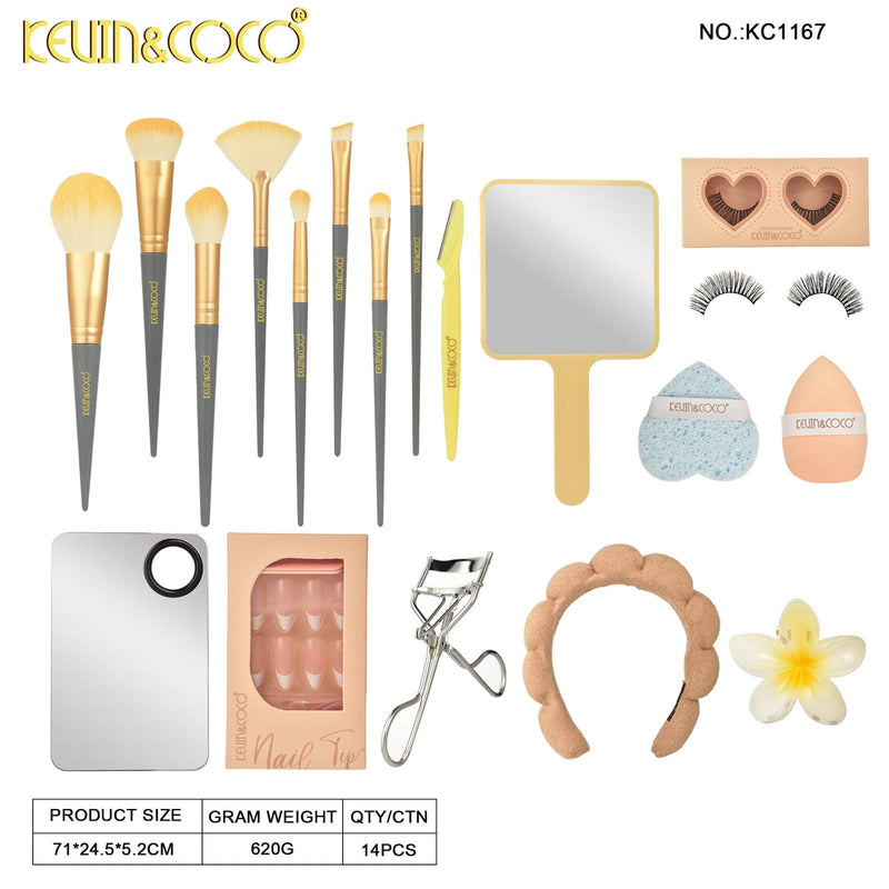 Load image into Gallery viewer, Accessories-Kevin&amp;Coco Perfect Canvas Makeup Tool Kit KC1167-NUDE  ($13 each, 2pc bundle)
