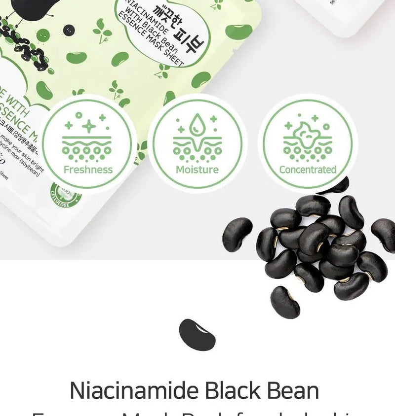 Load image into Gallery viewer, Skincare- Esfolio Pure Essence Face Sheets Black Bean (10pc box)
