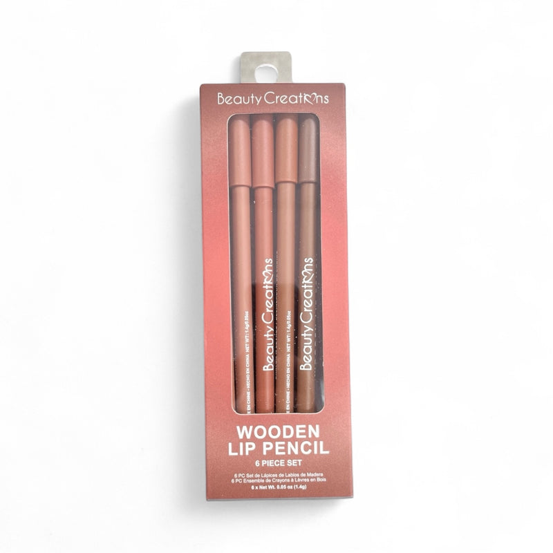 Load image into Gallery viewer, Lips-Beauty Creations Wooden Lip Pencil 6pc Set Nude #WLPN-SET ($3 each, 12pc bundle)
