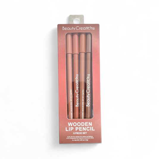 Lips-Beauty Creations Wooden Lip Pencil 6pc Set Nude #WLPN-SET ($3 each, 12pc bundle)