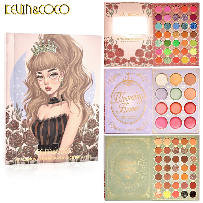 Load image into Gallery viewer, Eyes-Kevin&amp;Coco 82-Colors Face Palette KC221386 ($6.25 each, 6pc bundle)
