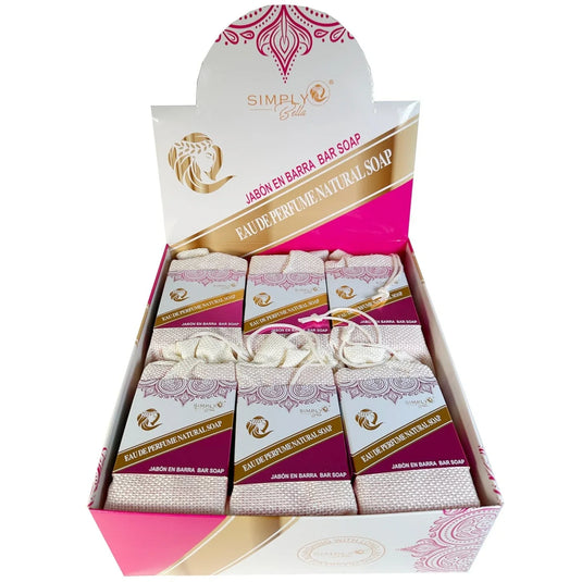 Skincare-Simply Bella Fraganced Soap  White & Pink SIM076 ($2 each, 12pc box)