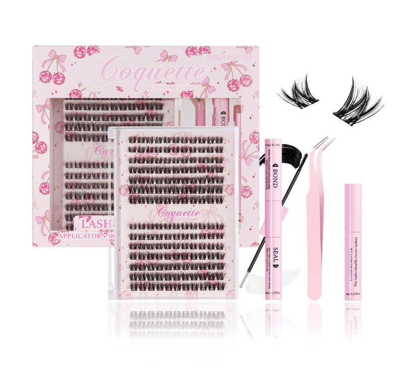 Load image into Gallery viewer, Eyes- Coquette Faux Mink Lash Cluster Kit SWEET FLUTTER #4 ($7 each, 4pc bundle)
