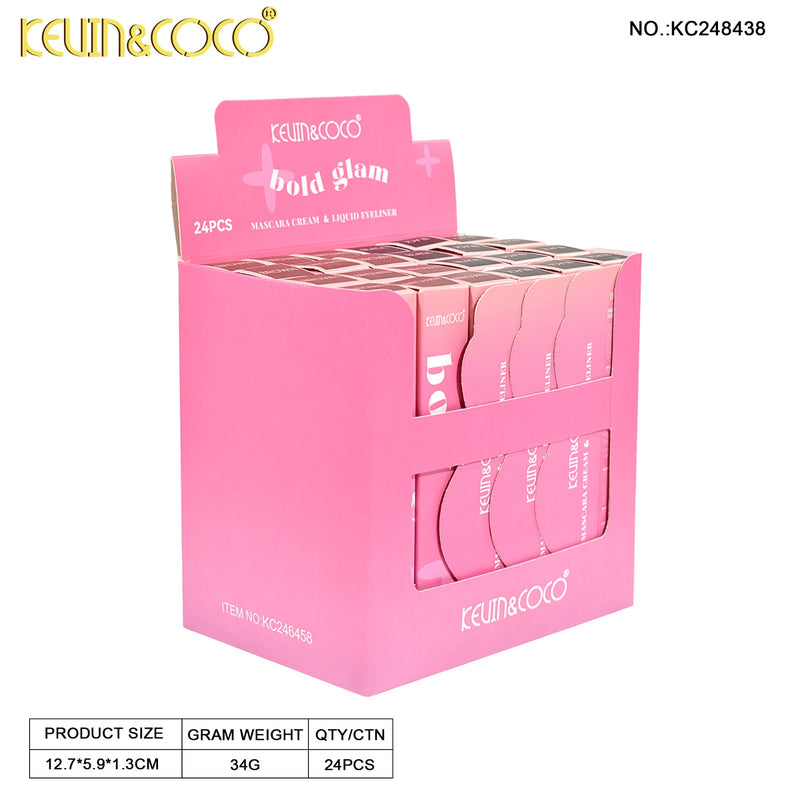 Load image into Gallery viewer, Eyes-Kevin&amp;Coco Bold Glam Mascara &amp; Liquid Eyeliner KC248438 ($1.25 each, 24pc display)
