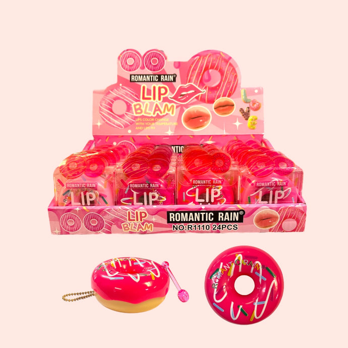 Lips- Assorted Donut Lip Balm Keychain R1110 (24pc display, $1 each)