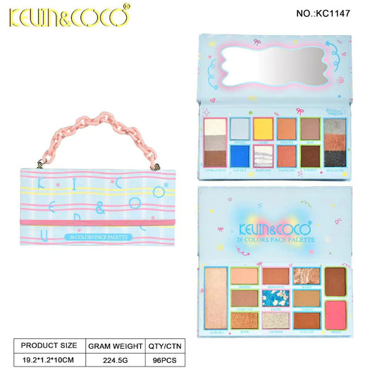 Eyes-Kevin&Coco Blue 26 Color with Chain Face Palette KC1147 (6pc display)
