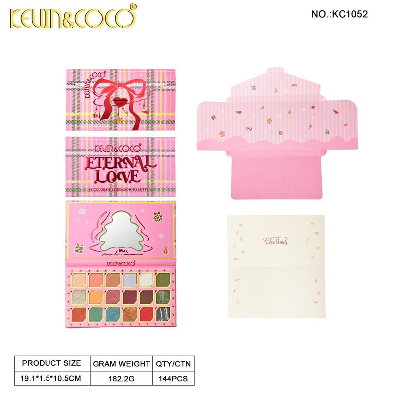 Load image into Gallery viewer, Eyes-Kevin&amp;Coco Christmas Eternal Love 18-Color Eyeshadow Palette KC1052 ($3.33 each, 12pc display)
