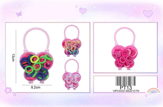 Hair-Butterfly Box Mini Hair Ties Set PT13 (12pc pack)