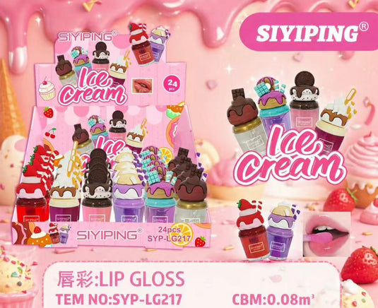 Lips-Siyiping Ice Cream Lip Gloss SYP-LG217 ($1 each, 24pc Display)