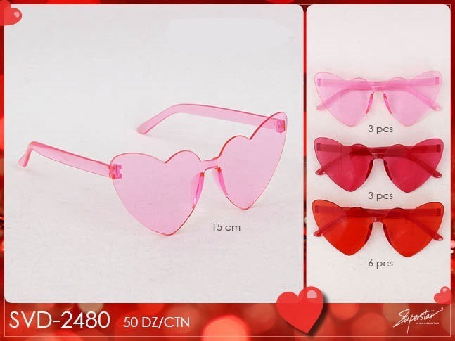 Accessories- Valentine Heart Glasses SVD-2480 (12pc pack)