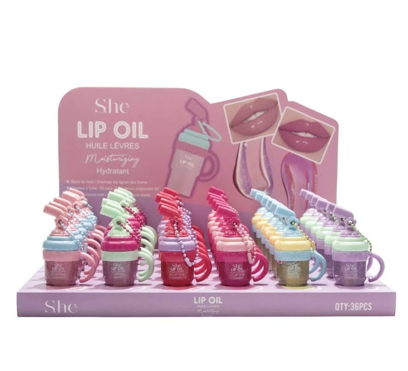 Load image into Gallery viewer, Lips-She MakeupTumbler Lip Oil LO1098 ($1 each, 36pc Display)
