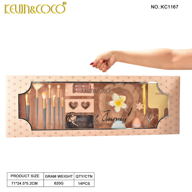 Load image into Gallery viewer, Accessories-Kevin&amp;Coco Perfect Canvas Makeup Tool Kit KC1167-NUDE  ($13 each, 2pc bundle)
