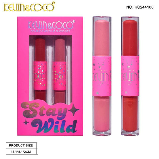 Lips- Kevin and Coco Stay Wild Double Ended Lip Gloss Set KC244188 (12pc bundle, $2.50 each)