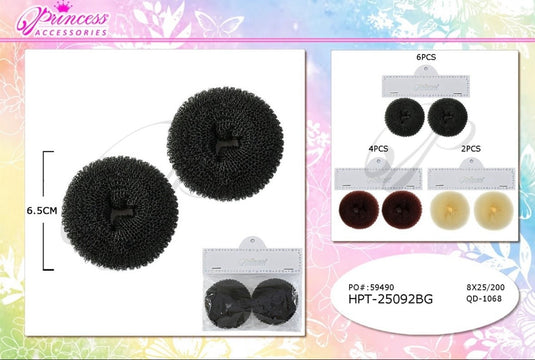 Hair-Hair Donut Bun HPT-25092BG (12Pc Pack)