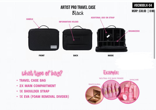 Novelties- Beauty Creations Artist Pro Travel Case Black BCMBBLK-04 (1pc)