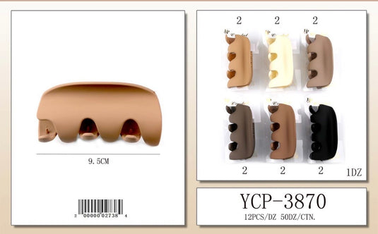 Hair-Nude Colors Jaw Hair Clip YCP-3870 (12pc pack)