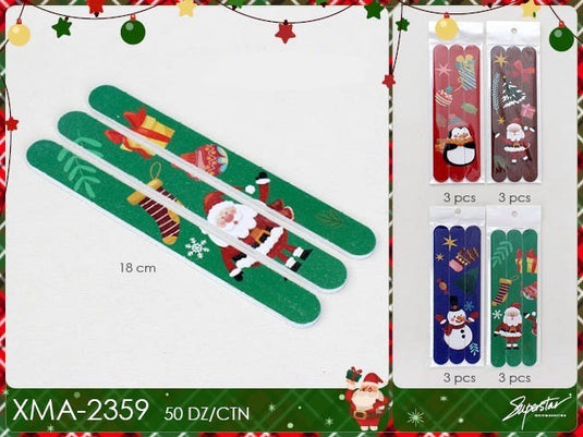 Accessories- Xmas nail file XMA-2359 (12pc pack)