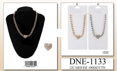 Jewerly- Heart Chain Necklace DNE-1133 (12pc pack)