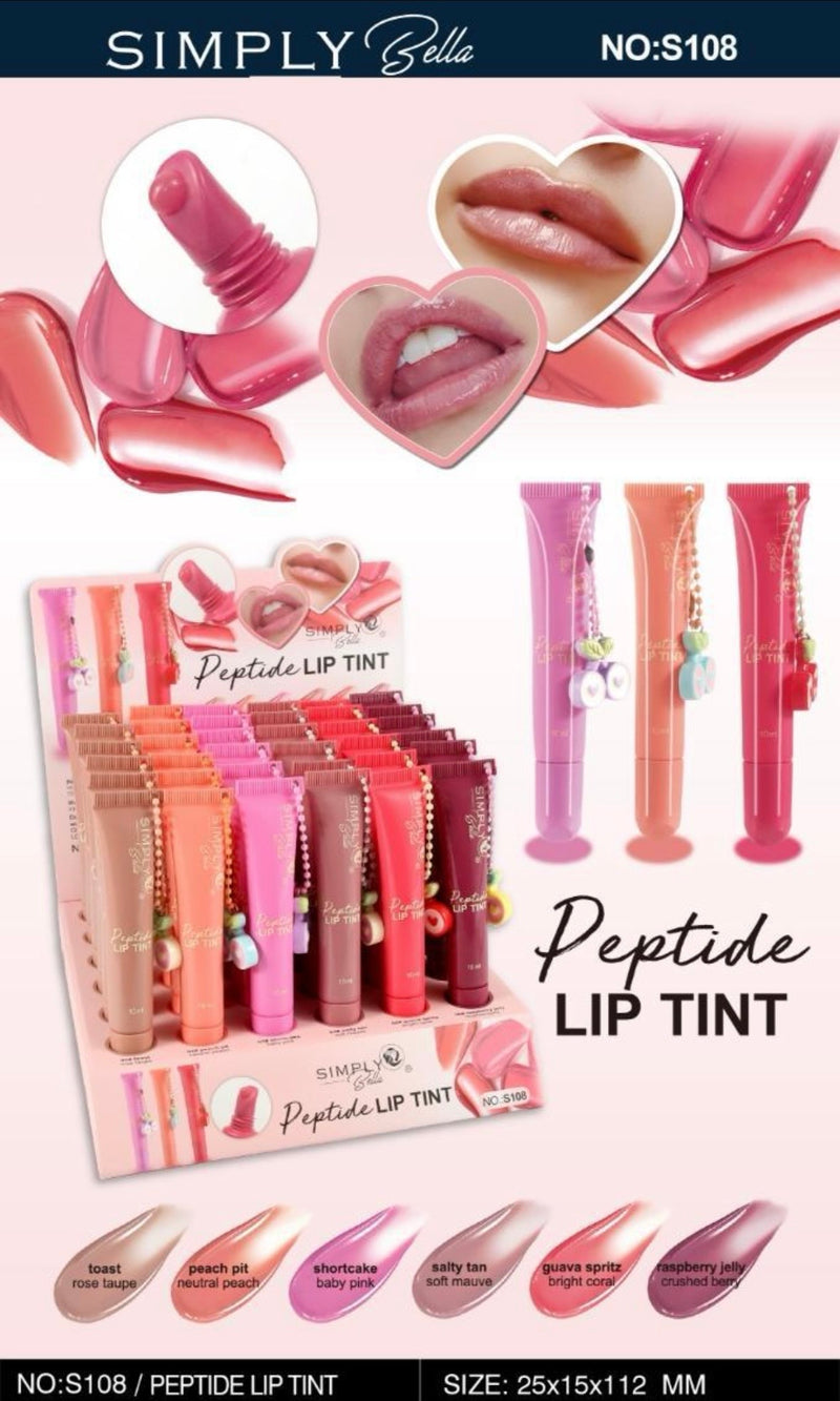 Load image into Gallery viewer, Lips-Simply Bella Peptide Lip Tint S108 ($1 each, 36pc display)
