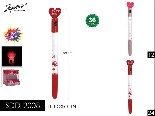 Accessories- Valentines Day Te Amo Light Up Heart Pen SDD-2008