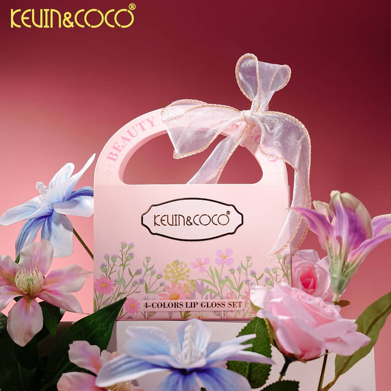 Load image into Gallery viewer, Lips-Kevin&amp;Coco Ribbon 4 Colors Lip Gloss Set KC1586 ($3 each, 6pc display)
