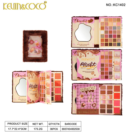 Face-Kevin&Coco Chocolate Fuzzy Eyeshadow Face Palette KC1402 ($12.50 each, 6pc bundle)