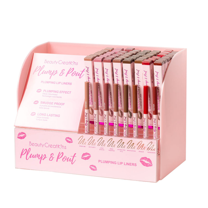 Load image into Gallery viewer, Lips- Beauty Creations Plump &amp; Pout Plumping Lip Liners Display (48pcs + free samples)
