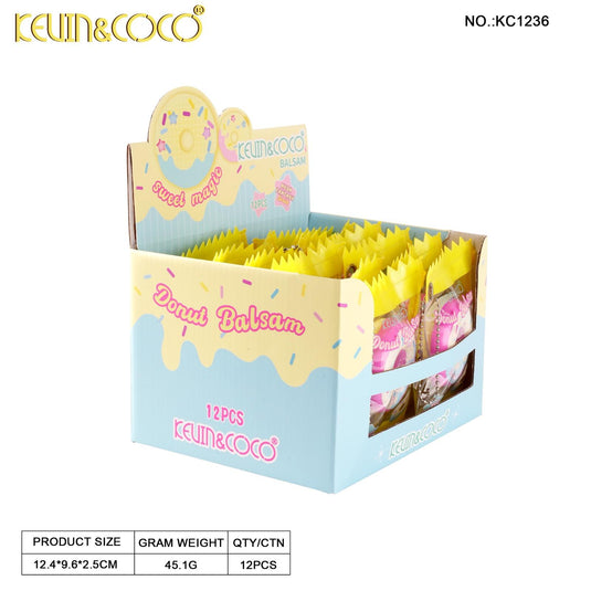 Lips-Kevin&Coco Sweet Magic Donut Lip Balm KC1236 ($1.50 each, 12pc display)