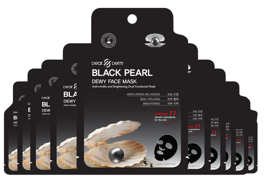 Skincare-Dear&Derm Black Pearl Face Mask DDM-BPE (10pcs pack)