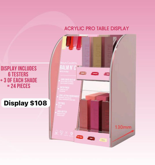 Lips- Beauty Creations Balm N’ Cute Display (36pc + free samples)