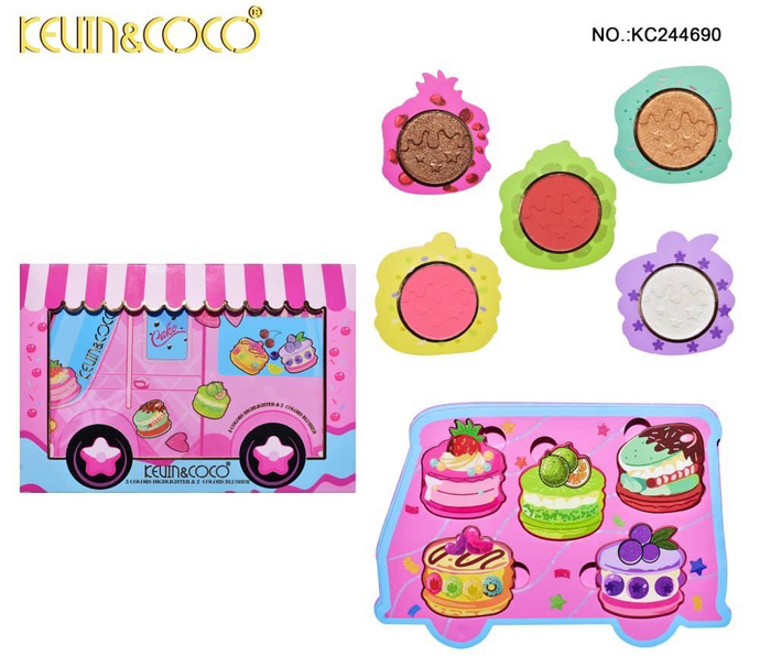 Face- Kevin&Coco Cakes Highlight/Blush Palette KC244690 (8pc display, $4.50 each)