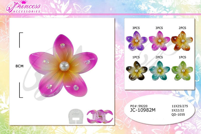 Hair-Flower Hair Clip JC-10982M (12pc pack)