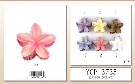 Hair-Big Flower Hair Clip YCP-3735 (12pcs pack)
