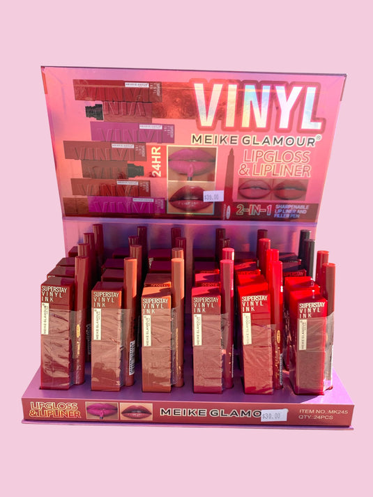 Lips-Vinyl Ink Lip Gloss & Lip Liner MK245 ($1.25 each, 24pc display)