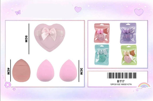 Face- Makeup Sponges 4pc Set BT17 (12pc pack)