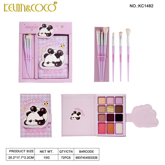 Eyes-Kevin&Coco Bamboo Eyeshadow Palette + Brushes KC1482 ($5 each, 6pc bundle)