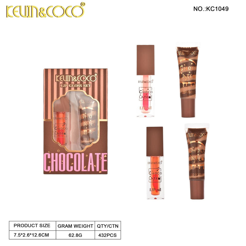 Load image into Gallery viewer, Lips-Kevin&amp;Coco Chocolate Collection Lip Duo Gloss Set KC1049 ($1.50 each, 12pc display)
