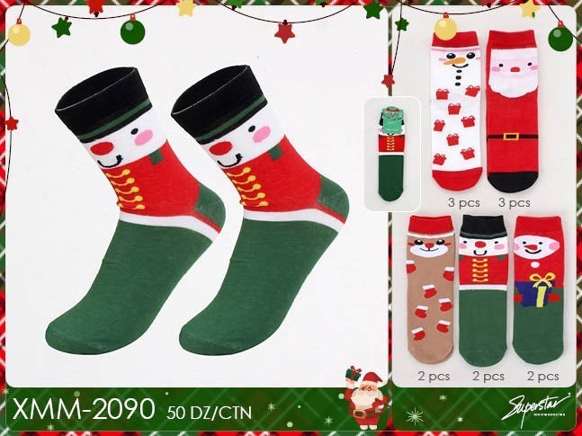 Accessories- Xmas Crew Socks XMM-2090 (12pc pack)