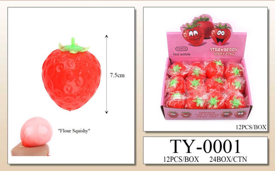 Accessories-Squishy Strawberry Stress Toy TY-0001 (12pc pack)