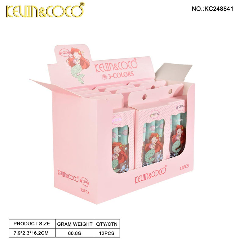 Load image into Gallery viewer, Lips-Kevin&amp;Coco Mermaid 3pc Lip Gloss Set KC248841 ($1.75 each, 12pc display)
