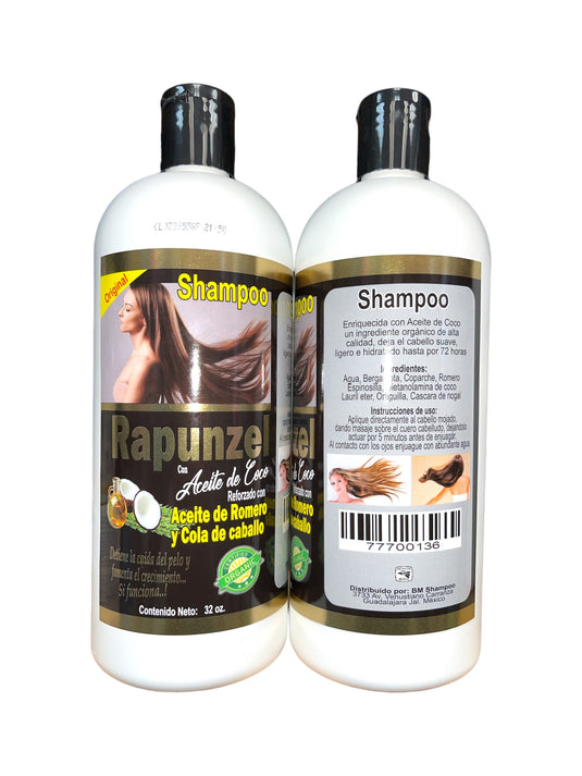 Hair- Shampoo Rapunzel con Aceite de Coco 32oz. (4pc bundle, $4.50 each)