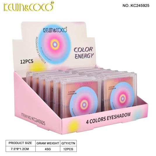 Eyes- Kevin&Coco Color Energy Eyeshadow Palette KC245925 (12pc display, $1.50 each)