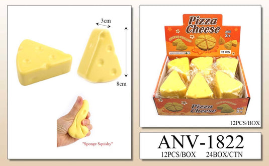 Accessories-Pizza Cheese Squishy Toy ANV-1822 (12pc pack)